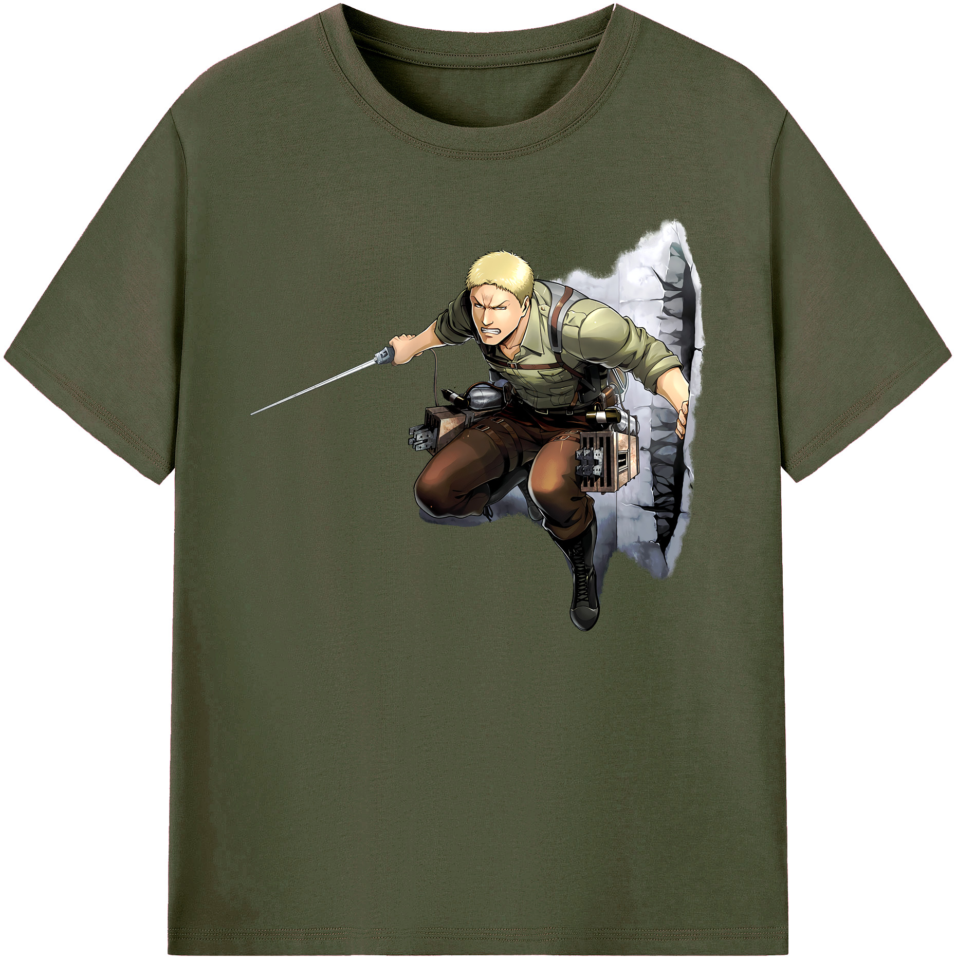 （画像用） 進撃の巨人 ライナー・ブラウン Attack on Titan Reiner Braun 綿100％ メンズ半袖Tシャツ｜肌触りやわらか＆通気性